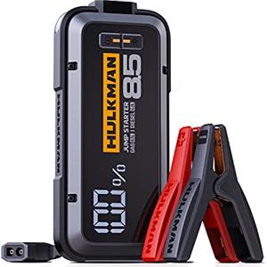 HULKMAN Alpha85 Grigio Spazio, Avviatore di Emergenza Intelligente 2000A 74Wh, Booster Batteria Auto 12V Portatile con Schermo da 3.3",Power Bank USB-C, Cavi per Motori fino a 8.5L Benzina/6.0L Diesel
