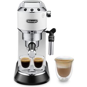 De'Longhi Dedica Style Dedica EC685.W Macchina da Caffè Manuale Espresso e Cappuccino, Compatibile con Polvere o Cialde E.S.E.,