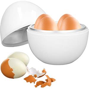 plplaaoo Cuociuova Elettrico Per Uova Sode,Cuociuova, Capacit¨¤ 4 Uova Design Compatto Materiale ABS Forma di Uovo Funzione Microonde Cuociuova, Dimensioni Compatte, Mini Macchina Per La Colazione, Cuociuova a