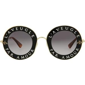 Gucci Donna GG0113S 001 Occhiali da sole, Nero (Black/Grey), 44