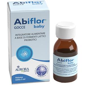 Abiflor Baby Gocce 5ml - Integratore alimentare con fermenti lattici probiotici per l'equilibrio della flora intestinale