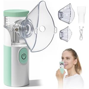 Beurer Aerosol Portatile Silenzioso, Macchina Aerosol Ricaricabile,Atomizzazione e assorbimento ad alta efficienza,Kit con 2 Maschere e 1 Boccaglio,per Adulti e Bambini