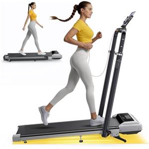 Toputure 6 in 1 Tapis Roulant Elettrico, 12km/h Tapis Roulant Pieghevole con 12% Pendenza, 1150MM Tubo Montante Retrattile, 95°/105° Tubo Montante Rotante, 2.5HP Motore, App e Telecomando (Nero Argento)