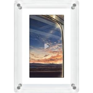Generic Cornice portafoto digitale in acrilico con schermo da 5 pollici, memoria da 4 GB, batteria da 1200 mAh, perfetta decorazione per la casa e regalo, cornice video per ricordi più sentiti