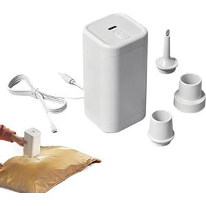 Generico Pompa Aria Portatile - ABS 15x8x6cm | Gonfiatore A Batteria Con 3 Ugelli | Mini Gonfiatore Automatico Per Piscine Galleggianti, Materassi, Anelli Per Il Nuoto E Sacchetti Sottovuoto Per Viaggi In Camp