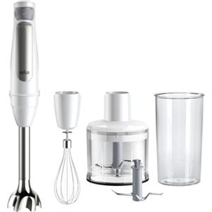 Braun MultiQuick 7 MQ7035I, Frullatore a immersione, Tecnologia Splash Control, Parti Lavabili in Lavastoviglie, Bicchiere senza BPA 600ml, Frusta, Tritatutto 500ml, Lama per ghiaccio, Bianco