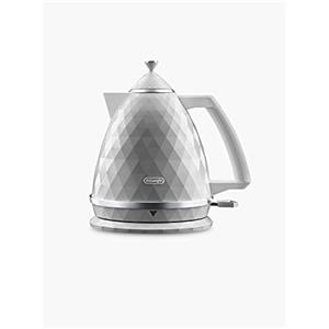 De'Longhi Brillante Esclusivo bollitore elettrico, capacità 1,7 l, base rimovibile senza fili, filtro anticalcare, spegnimento automatico per una maggiore sicurezza, KBJX2001.W, bianco