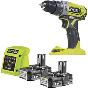 Ryobi R18PD2-215G Trapano Avvitatore Percussione Batteria 18V 2x 1.5Ah