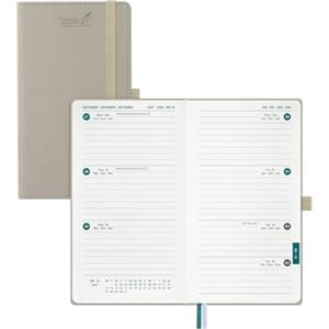 BEZEND Agenda 2026 2027 Settimanale Tascabile, Layout Orizzontale, 18 Mesi da Lug.26 a Dic.27, Diario Scuola Piccola 17 x 9,5 cm, Copertina Rigida in Pelle PU - Grigio