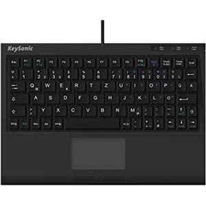 ICY BOX KeySonic Tastiera extra Mini con Touchpad, cavo USB (2 m), tastiera completa, SoftSkin, ACK-3410 (DE)