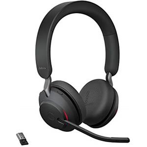 Jabra Evolve2 65 Wireless PC Headset - Noise Cancelling, Tutte le piattaforme, USB-A dongle, Nero, Stereo
