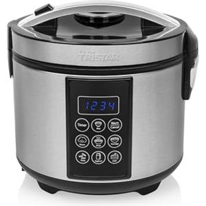 Tristar Cuociriso E Vaporiera XL (2,2 L), Mantenimento In Caldo 24 H, 7 Programmi, Pannello Digitale, Timer, Per 8-10 Persone, BPA Free, Incl. Accessori, Argento, RK-6138