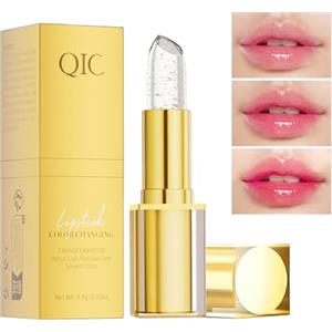 QIC Rossetto cambia colore PH, Burrocacao foglia d'argento trasparente, Cura delle labbra, burrocacao idratante, Color Changing Lipstick, PH Temperature Lip Balm