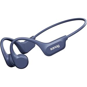 SANAG Cuffie Conduzione Ossea, Bluetooth 5.3 Cuffie Sportive Wireless, Impermeabili IPX8 con Memoria Integrata, Design Open-Ear, Tasti Fisici Tattili, per Corsa, Fitness e Nuoto, Nero