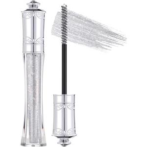Prreal Mascara Silver Glitter Waterproof Mascara Diamond Sparkling per Eyelases, Long Lasting Curling Volumizing Mascaras for Party Festival, Lightweight Colored Mascaras Eye Makeup, 01
