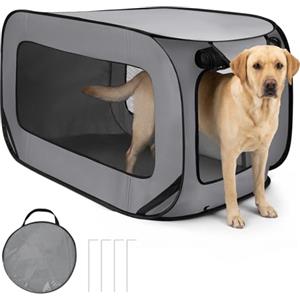 Aomig Recinto per Cani da Interno Pieghevole, Box Traspirante Portatile 93 x 54 x 54 cm, Recinto per Gatti Conigli con Borsa da Trasporto, Gabbia Portatile per Cani Gatti Auto per Viaggi e Campeggio