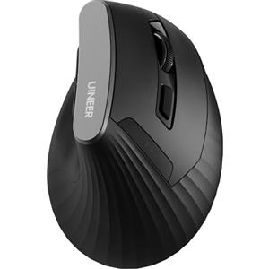 Uineer Mouse Ergonomico Wireless, Mouse Verticale Multi-Dispositivo | Bluetooth 5.0/4.0 + 2.4G con Ricevitore USB-A, 4 Livelli DPI, Lunga Durata Batteria per PC, Laptop