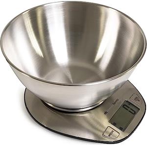 Melchioni Family | Bilancia Cucina Graal Digitale, Funzione Misurazione Tara, Portata Fino a 5 kg, Stainless Steel, Misurazioni Precise, Colore Metello.