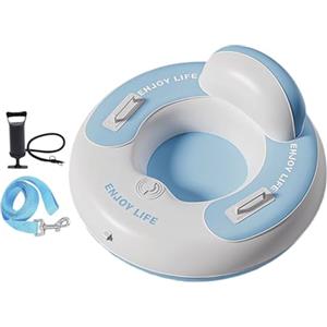 Wswqop Tubo da Neve Gonfiabile, Slitta da Neve, Tubo Invernale, Robusta Maniglia in PVC, Facile da Riporre, Adatto a Bambini E Adulti, Scivolo di Montagna, Blu