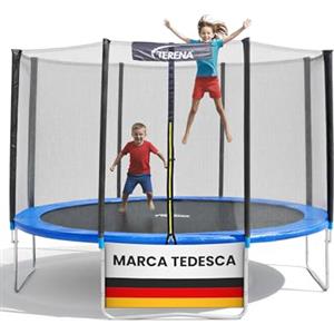 Terena Trampolino Esterno 305 cm con Rete di Sicurezza - Trampolino da Giardino 10ft per Bambini - fino a 150 kg - UV Resistente - Ø 305 cm