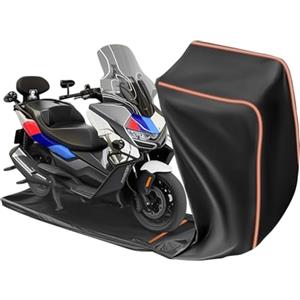 FJWDSC Telo Moto, Completamente Chiuso Telo Coprimoto da Esterno Resistente Telo Copri Moto Universale per Scooter Motorino Motocicletta Ciclomotori 245x115x135cm