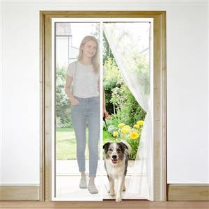 CH JINGMIN Zanzariera Magnetica per Porta 100x280 cm Senza Foratura Maglia Fine, Tenda Magnetica per Porte Versione Aggiornata, Adatta a Balconi Camere Porte Scorrevoli, Diversi Spazi Bianca Varie Taglie