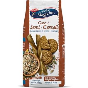 Lo Conte Le Farine Magiche - Cuor di Grani Integrali e Semi Naturali | Mix con sesamo, girasole, zucca, lino | Ricco di fibre | Per pane, pizza, biscotti | 500 g (1 pezzo)