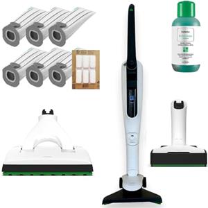 DG Service VORWERK FOLLETTO VK7s ORIGINALE NUOVO - Aspirapolvere SENZA FILI con Spazzola, Batteria, Caricabatteria, 6 Sacchetti, 6 Dovina (Dotazione Completa + Multifunzione EB7 + Lavapavimenti SP7)