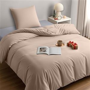 Utopia Bedding Copripiumino Singolo - Microfibra Copripiumino 140x200cm + Federa 65x65cm (Beige)