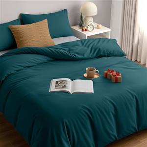 Utopia Bedding Copripiumino Una Piazza e Mezza - Microfibra Copripiumino 200x200cm + Federe 50x75cm - Verde Alzavola