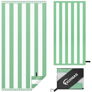 KUOGAS Telo Mare xxl 90×180, Telo Grande In Microfibra Ad Asciugatura Rapida, Telo Bagno Senza Sabbia, Coperta Mare Donna (verde)
