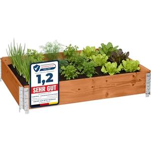 Garronda Orto Rialzato da Esterno per Giardino, Cassoni Orto, Aiuola Rialzata con Telaio in Legno 120x80 cm, Grandi Fioriere per Piante, Fiori, Erbe, Frutta e Verdura GD-0075 (Marrone, 1 pz)