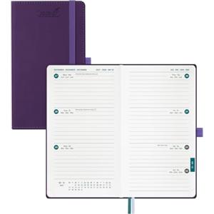 BEZEND Agenda 2026 2027 Settimanale Tascabile, Layout Orizzontale, 18 Mesi da Lug.26 a Dic.27, Diario Scuola Piccola 17 x 9,5 cm, Copertina Rigida in Pelle PU - Viola