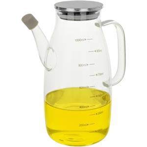 KASANOVA Contenitore per olio borosilicato ML1000 con coperchio in acciaio INOX