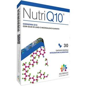 NUTRIGEA NutriQ10 - Integratore di Coenzima Q10 con Olio di Lino e Microalghe Klamath per la Salute Cardiaca - 30 Capsule