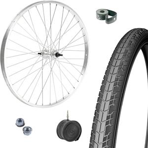MADICKS Ruota Anteriore Bicicletta 28" x 1.75 (700x35) Completa con Cerchio, Copertone e Camera d'Aria - City Bike, Trekking, Passeggio - Alluminio/Acciaio - Dadi di Fissaggio e Flap Inclusi