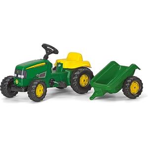 Rolly Toys Trattore a pedali John Deere con rimorchio, bambini da 2,5 a 5 anni, gancio di traino posteriore