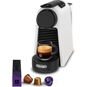 Nespresso De'Longhi Nespresso Essenza Mini - Macchina da Caffè, Sistema a capsule Nespresso, Set di Benvenuto Incluso, Design Compatto, 1 tazza, Pressione 19 Bar, 1310W, Bianco Opaco (EN85.WMT)
