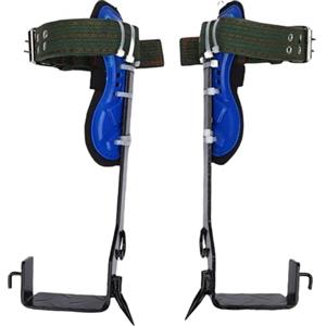 Yosoo Health Gear Puntali per Arrampicata sugli Alberi, Scarpette da Arrampicata su Palo in Acciaio Inossidabile con Pedale Antiscivolo, Artigli in Acciaio da 5,5 Mm, Cinghie Larghe Doppie Fibbie,