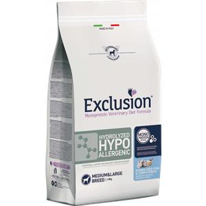 Exclusion Diet Hydrolyzed Hypoallergenic Medium/Large Breed Idrolizzato di Pesce e Amido di Mais - 12 Kg