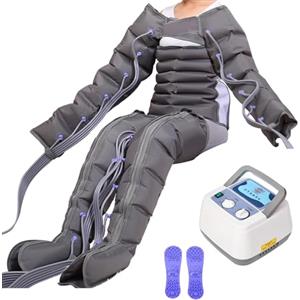 Generic Pressoterapia Linfodrenaggio Professionale, Pressoterapia Linfodrenaggio per Casa con 6 Camere, Apparecchio Massaggiatore per Gambe e Braccia Pancia, Anticellulite (2arms+2legs+waist, 6 Cavity)