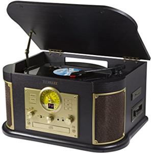 Technaxx Giradischi Bluetooth V2.0 Digitalizzazione Dischi Cassette CD Funzione Radio AUX RCA Altoparlanti Stereo TX-103