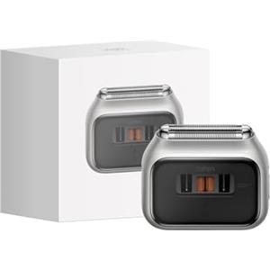 Laifen Rasoio Elettrico Laifen P3 Pro per Uomo, 24000 Tagli/Min con Doppio Motore a Lamina, 100 Minuti di Autonomia, Rasoio Rotatorio Senza Fili, Impermeabile IPX7, Ricaricabile, Rasoio da Viaggio(Argento)