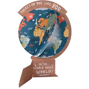 Hallmark Biglietto per la festa del papà, pop up, motivo mappamondo, blu, marrone