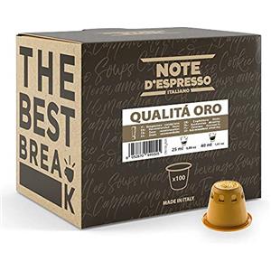 Note D'Espresso Caffè Qualità Oro, Capsule Compatibili con Sistema NESPRESSO, 100 Caps