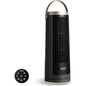 Levoit Windi Mini Pro Ventilatore a Torre Compatto Portatile, 20 dB Silenzioso, Motore DC con Batteria Integrata, Raffreddamento Fino a 7 m/s, 5 Velocità, Oscillazione 90°, Timer 12h, Grigio Scuro