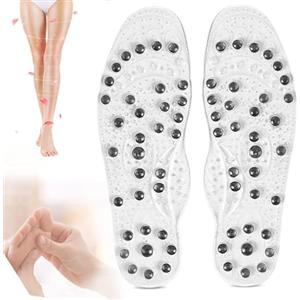 SkyFace Solette Magnetiche Dimagranti Solesties Massaggio Plantare con Agopuntura Riflessologia del Piede Dolore Digitopressione Traspiranti Sottopiedi per Uomo Donna (Trasparente, 41-45)