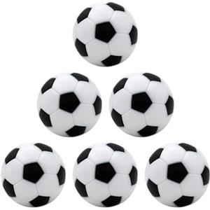 Tsophreniq 6 palline da biliardino bianche e nere da 23 mm, in resina di dimensioni standard, per calcio balilla, parti di ricambio lisce