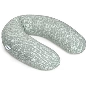 Doomoo Cuscino per allattamento e gravidanza Buddy - 180 cm con rivestimento in jersey di cotone biologico, con sottile imbottitura in microperle EPS Oeko-TEX® Standard 100, Cloudy Kaki