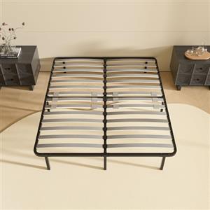DEWINNER Rete Matrimoniale 160x190 cm, Altezza 35cm, Ortopedica con 9 Piedi,Letto Ferro Battuto con Rete a Doghe Matrimoniale regolatori di rigidità con Doppie doghe centrali